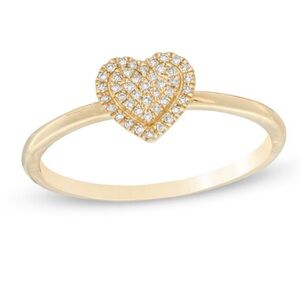 New Banter Pagoda Piercing Solid Gold Diamond Heart Ring Box Mother’s Day Gift